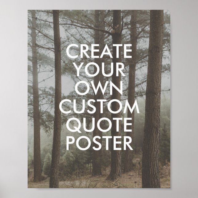 Poster Foggy Forest Nature Paysage Citation personnalisée (Devant)
