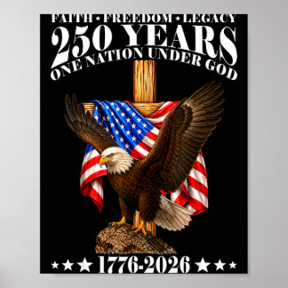 Poster Foi & liberté drapeau américain aigle 250 État