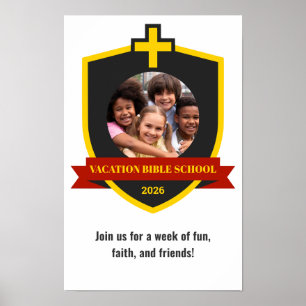 Poster Foi Bannière Bouclier Chrétien avec Croix VBS 2026