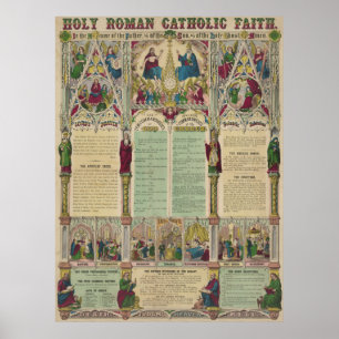 Poster Foi catholique sainte vintage Infographic