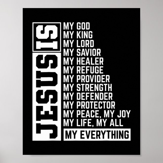 Poster Foi Croix Chrétienne Religion Jésus Seigneur Don J (Devant)