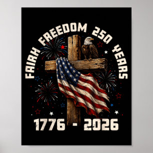 Poster Foi Dom 250 Ans Drapeau Chrétien Hommes Femmes Enf