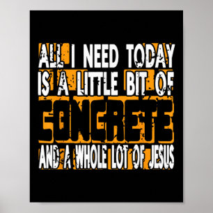 Poster Foi du travailleur du bâtiment Concrete And Jesus
