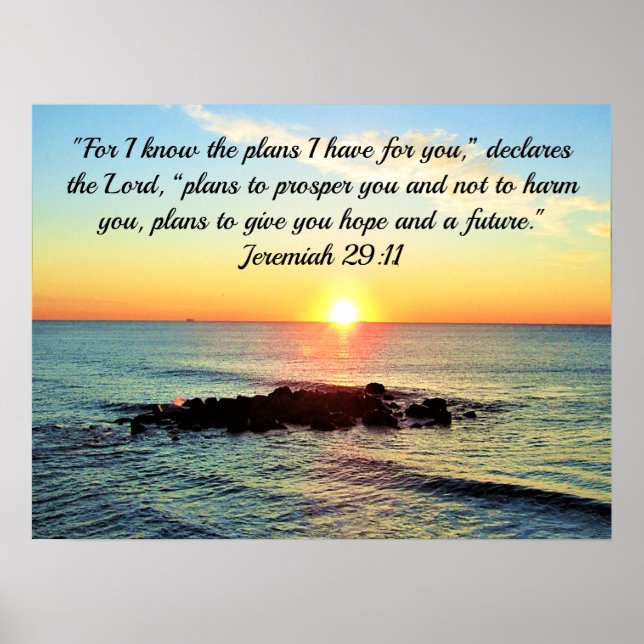 POSTER FOI EN DIEU JEREMIAH 29:11 BIBLE VERSE SLEVER (Devant)