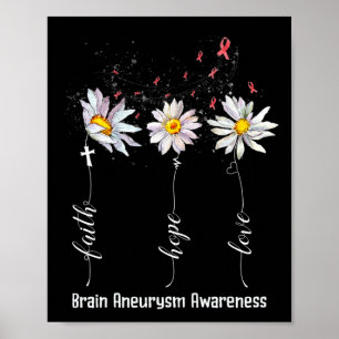 Poster Foi Espoir Amour Fleur de sensibilisation à l'anév