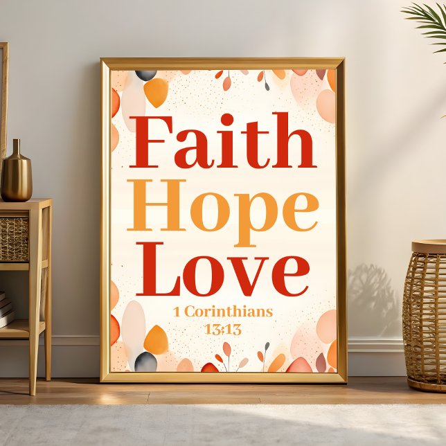 Poster Foi, espoir et amour Boho Christian Wall Art (Créateur téléchargé)