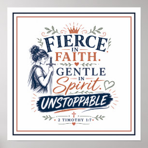 Poster Foi Féroce Esprit Doux Citation Biblique Inarrêtab
