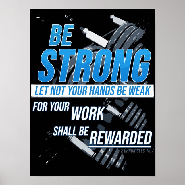 Poster Foi Fitness Motivation : Soyez Chrétien Fort (Devant)