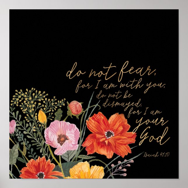 Poster Foi Florale - Ne Craignez Pas, Car Je Suis Avec Vo (Devant)