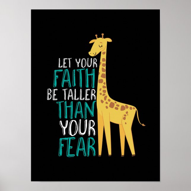 Poster Foi Giraffe Inspirationnelle Plus Grande Que La Pe (Devant)
