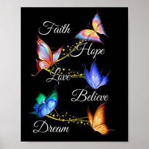 Poster Foi papillon Espoir Amour Croire Dream Christian