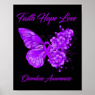 Poster Foi papillon Espoir Amour Surdose Sensibilisation