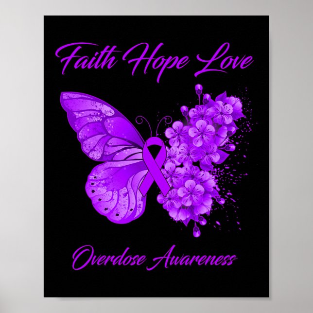 Poster Foi papillon Espoir Amour Surdose Sensibilisation (Devant)