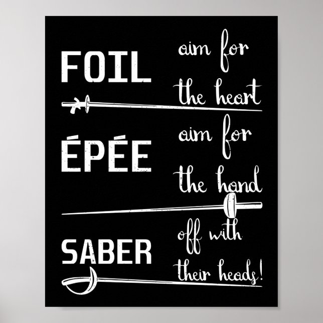 Poster Foil Epee Sabre Définition (Devant)