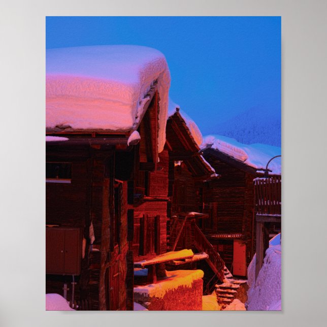 Poster Foin à Alt-Zermatt à l'aube (Devant)