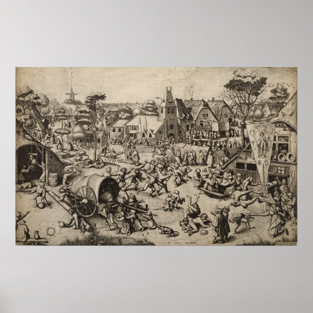 Poster Foire de Saint George's Day Pieter Bruegel (Devant)