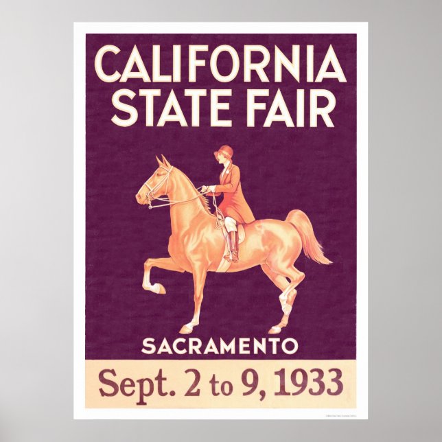 Poster Foire d'État de Californie 1933 (Devant)