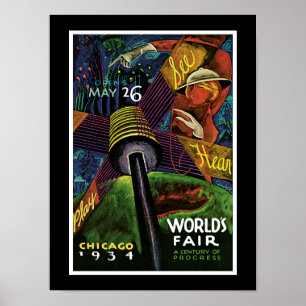 Poster Foire mondiale de Chicago 1934