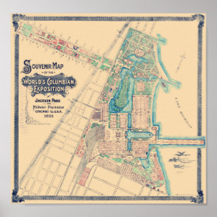 Poster Foire Mondiale de Chicago - Columbian Exposition M