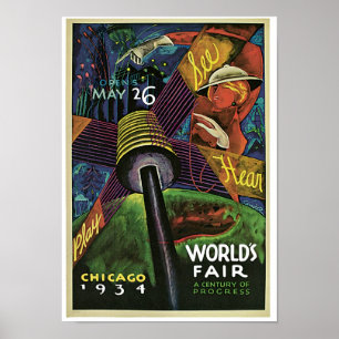 Poster Foire mondiale ~ Un siècle de progrès