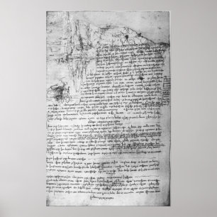 Poster Fol.145v-b, page du carnet de Da Vinci