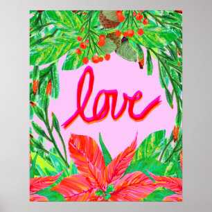 Poster Foliage de Noël - Amour