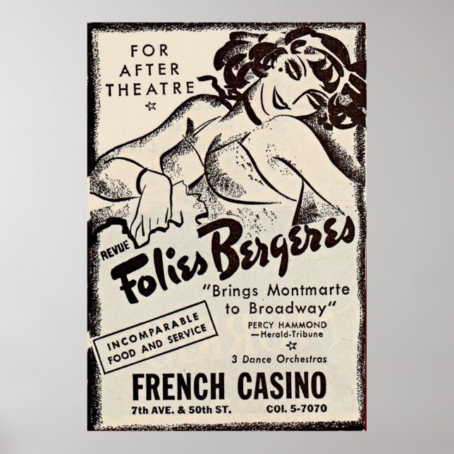 Poster Folies Bergere des années 1930 (Devant)