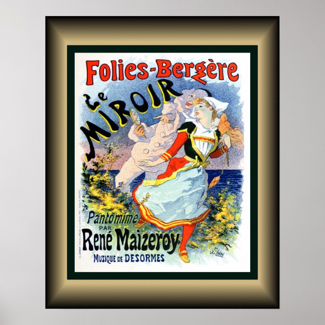 Poster Folies Bergere~Le Miroir~Pantomime Rene Maizeroy~ (Devant)