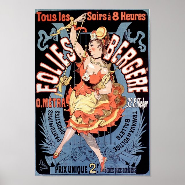 Poster Folies Bergere Publicité française Vintage (Devant)