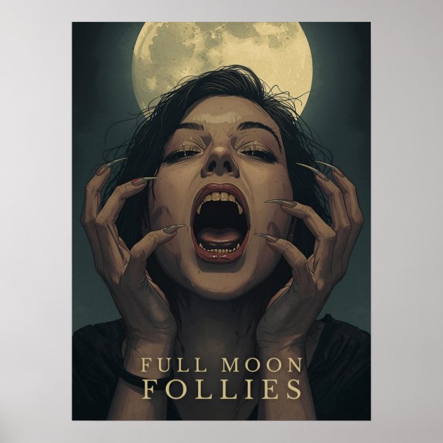 Poster Folies de Pleine lune | Halloween (Devant)