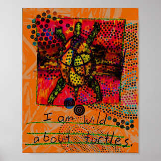 Poster Folle de tortues (orange) 8 x 10 téléchargement