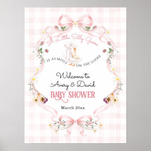 Poster Folle Oie Bébé Rose Editable Arc Chapeau