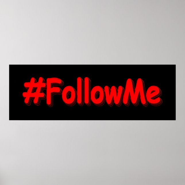 Poster "#FollowMe" Joli Design. Commandez dès maintenant  (Devant)