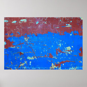 Poster Fond abstrait, Texturé de rouille d'acier coloré