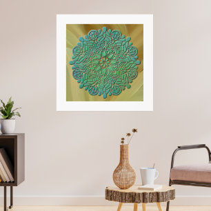 Poster Fond coloré de yoga de méditation mandala 3D