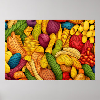 Poster Fond d'art de pâtes GRAND