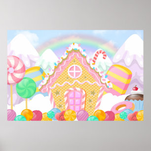 Poster Fond de décor Candyland Thème de fond Candyland