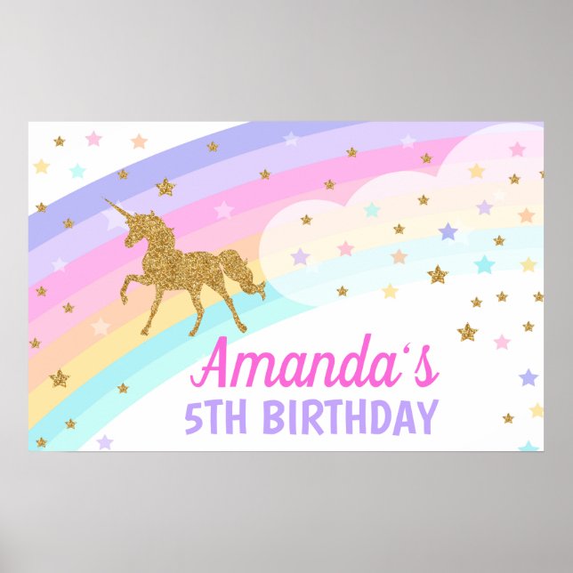 Poster Fond de décor Licorne (Devant)