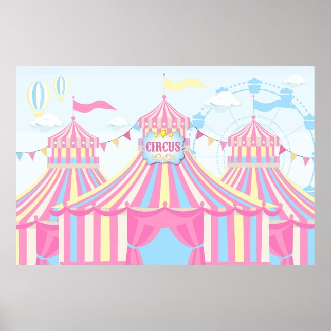 Poster Fond de décor pour anniversaire de carnaval, Banni (Devant)