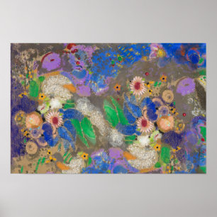 Poster Fond de fleurs abstraites d'Odilon Redon.