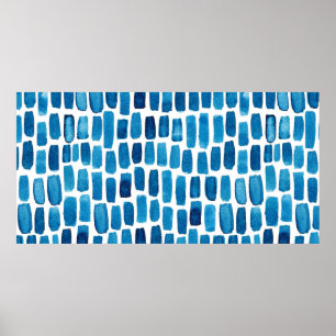 Poster Fond de motif sans couture avec éclaboussures bleu