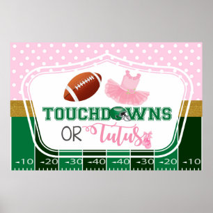 Poster Fond de révélation de genre Touchdowns ou Tutus