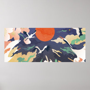 Poster Fond de style oriental de luxe en or. Chinois et