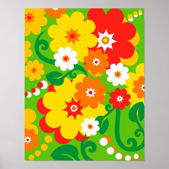 Poster Fond d'écran Funky Flower Power (Devant)