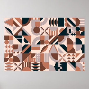 Poster Fond en mosaïque de forme géométrique abstraite co