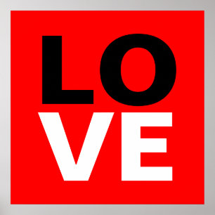 Poster Fond rouge unique pour l'amour romantique