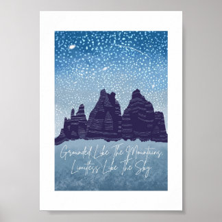 Poster Fondée comme la carte d'entraînement de montagne