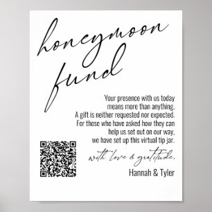 Poster Fonds de lune de miel contemporaine Code QR Simple