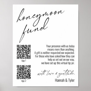 Poster Fonds de lune de miel contemporaine Codes QR Simpl