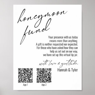 Poster Fonds de lune de miel contemporaine Codes QR Simpl